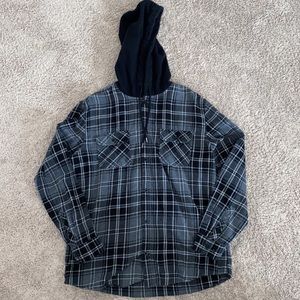No Boundaries Hoodie Flannel Grey/Black